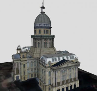 伊利诺斯州国会办公大厦SU模型下载_sketchup草图大师SKP模型