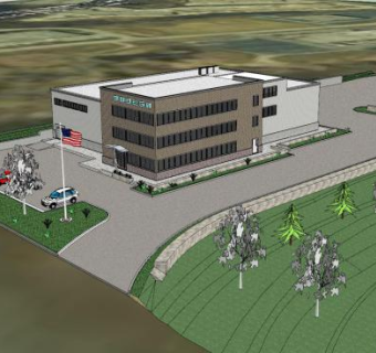 现代商业建筑仓库SU模型下载_sketchup草图大师SKP模型