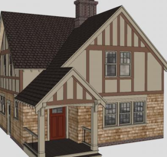 现代建筑花园建筑SU模型下载_sketchup草图大师SKP模型