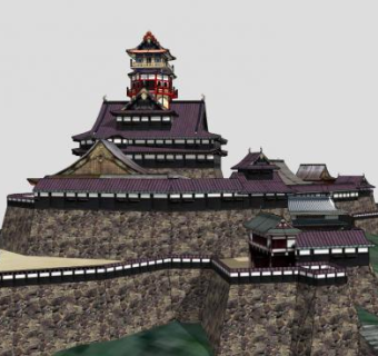 织田信长日式房子建筑SU模型下载_sketchup草图大师SKP模型