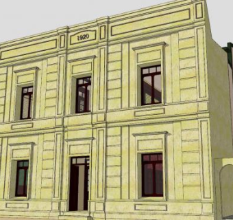 美丽联排别墅建筑SU模型下载_sketchup草图大师SKP模型