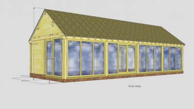 花园工作室建筑SU模型下载_sketchup草图大师SKP模型