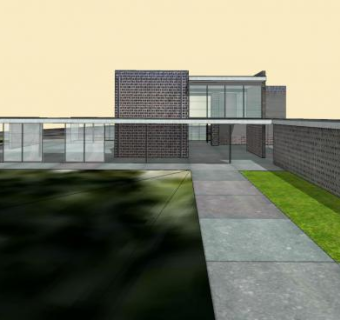 现代展览建筑SU模型下载_sketchup草图大师SKP模型