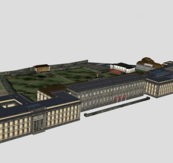 国总理办公楼房SU模型下载_sketchup草图大师SKP模型