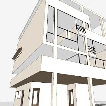 现代<em>风格别墅住宅</em>SU模型下载_sketchup草图大师SKP模型