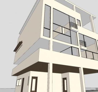 现代风格别墅住宅SU模型下载_sketchup草图大师SKP模型