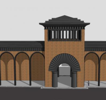 罗马式建筑房子SU模型下载_sketchup草图大师SKP模型