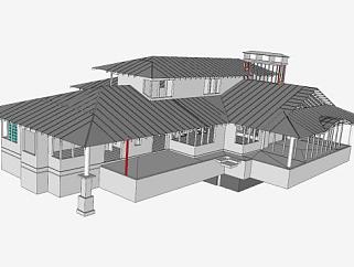 现代房子建筑<em>屋顶</em>SU模型下载_<em>sketchup</em>草图大师SKP模型