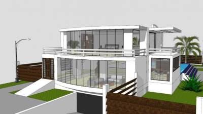 现代休闲房子建筑SU模型下载_sketchup草图大师SKP模型