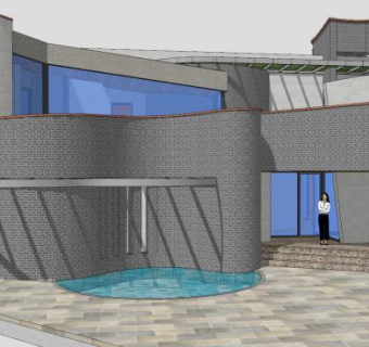 现代曲线之家建筑SU模型下载_sketchup草图大师SKP模型