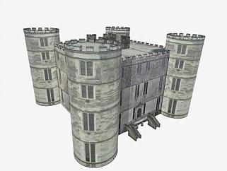 鲁尔沃斯<em>城堡建筑</em>SU模型下载_sketchup草图大师SKP模型