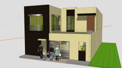 墨西哥双工房子建筑SU模型下载_sketchup草图大师SKP模型