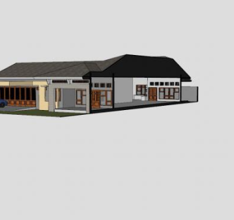 现代住宅房屋建筑SU模型下载_sketchup草图大师SKP模型