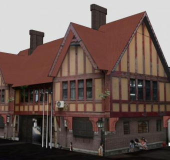 优秀历史建筑公司SU模型下载_sketchup草图大师SKP模型