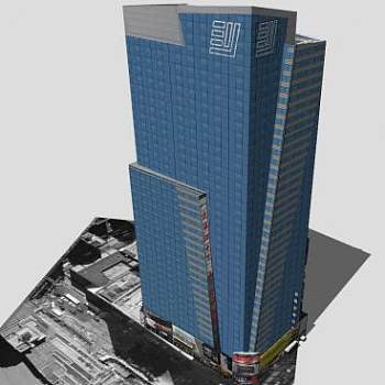 现代时代广场建筑SU模型下载_sketchup草图大师SKP模型