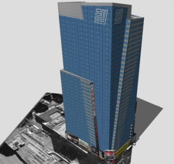 现代时代广场建筑SU模型下载_sketchup草图大师SKP模型