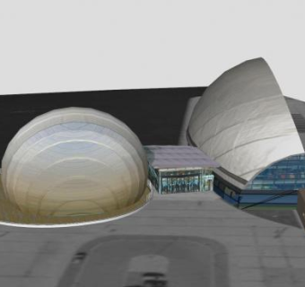 格拉斯哥科学中心建筑SU模型下载_sketchup草图大师SKP模型
