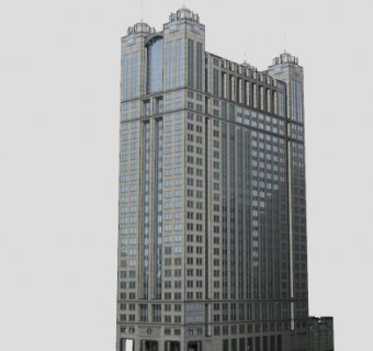 大理石建筑高层SU模型下载_sketchup草图大师SKP模型