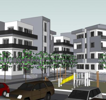多层公寓建筑SU模型下载_sketchup草图大师SKP模型