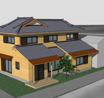 木屋建筑房子SU模型下载_sketchup草图大师SKP模型