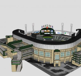 美国细胞场建筑SU模型下载_sketchup草图大师SKP模型