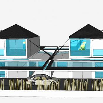 大庄园房子建筑SU模型下载_sketchup草图大师SKP模型