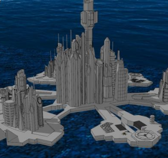 亚特兰提斯建筑SU模型下载_sketchup草图大师SKP模型