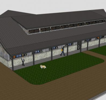 休息区房屋建筑SU模型下载_sketchup草图大师SKP模型