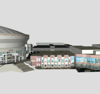 印第安纳会议办公楼SU模型下载_sketchup草图大师SKP模型