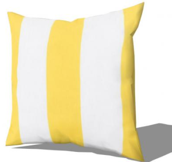 地中海风格黄白条纹抱枕SU模型下载_sketchup草图大师SKP模型