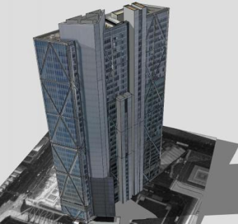 博德盖特大厦建筑SU模型下载_sketchup草图大师SKP模型