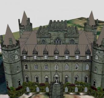 因弗雷里城堡建筑SU模型下载_sketchup草图大师SKP模型