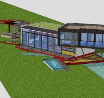 现代化建筑SU模型下载_sketchup草图大师SKP模型