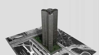 湖心大厦建筑SU模型下载_sketchup草图大师SKP模型