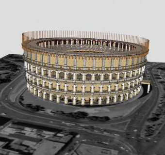 罗马圆形大剧场建筑SU模型下载_sketchup草图大师SKP模型