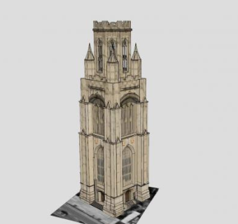 韦尔斯纪念楼建筑SU模型下载_sketchup草图大师SKP模型