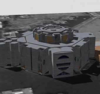 孟加拉国国民议会大厦建筑SU模型下载_sketchup草图大师SKP模型