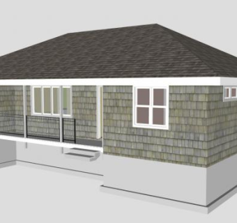 现代小平房建筑SU模型下载_sketchup草图大师SKP模型