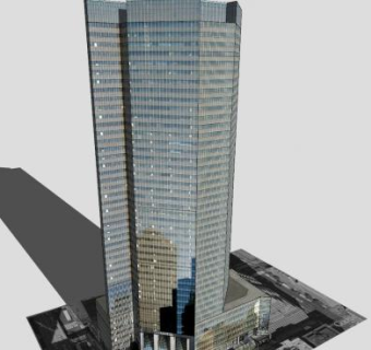 公园大道高层建筑SU模型下载_sketchup草图大师SKP模型