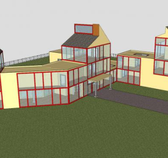 现代大厦家居建筑SU模型下载_sketchup草图大师SKP模型