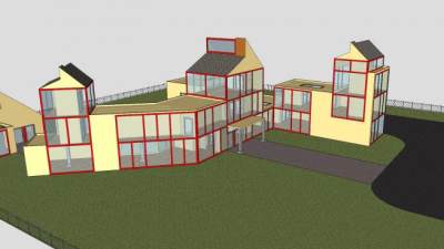 现代大厦家居建筑SU模型下载_sketchup草图大师SKP模型