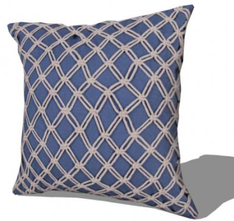 复古靛蓝简约抱枕SU模型下载_sketchup草图大师SKP模型