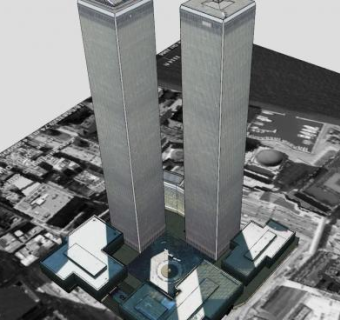 世界贸易中心高层建筑SU模型下载_sketchup草图大师SKP模型