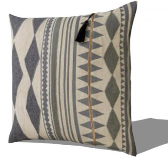 简约几何流苏抱枕SU模型下载_sketchup草图大师SKP模型