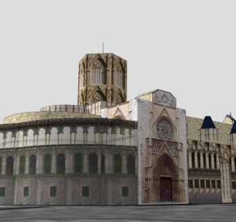 瓦伦西亚圣玛利亚建筑SU模型下载_sketchup草图大师SKP模型