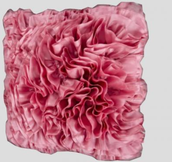 粉色褶饰花卉抱枕SU模型下载_sketchup草图大师SKP模型