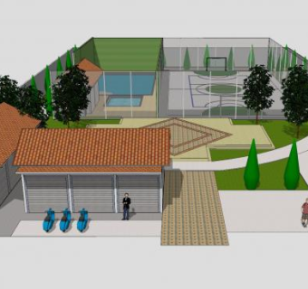 体育运动建筑中心SU模型下载_sketchup草图大师SKP模型