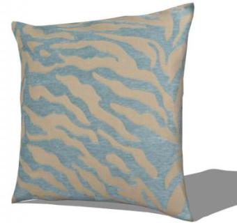 蓝绿色斑马图案抱枕SU模型下载_sketchup草图大师SKP模型