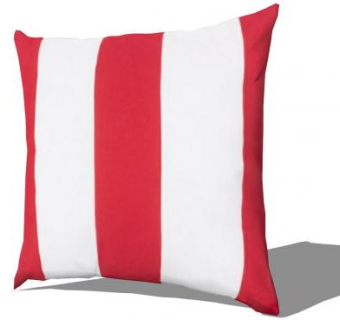 红白色条纹简约抱枕SU模型下载_sketchup草图大师SKP模型