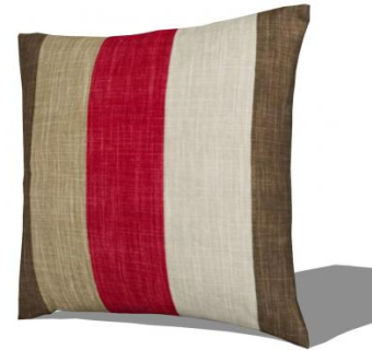 多色条纹亚麻抱枕SU模型下载_sketchup草图大师SKP模型